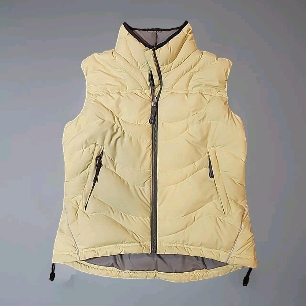 REI Womens Goose Down Vest Small Zip In Yellow